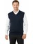 Erkek V Yakalı Düz Renk Klasik Model Rahat Kesim Tam Kalıp Yünlü Dokuma Süveter 1
