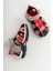Unisex Çocuk Gri-Kırmızı Deri Ortopedik Outdoor Çocuk Sandalet 9