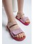 Unisex Çocuk Lila-Pembe Hakiki Deri Mantar Tabanlı Günlük Çocuk Sandalet 9