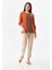 Kadın Desenli Uzun Kol Bluz 23525 Camel 2