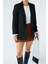 Astarı Çizgili Ceket - Siyah 1