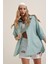 3900 Oversize Uzun Basic Gömlek - Su Yeşili 2