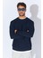 Erkek Lacivert Bisiklet Yaka Pike Örgü Basic Triko 2