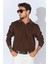 Erkek Kahve Ayaklı V Yaka Fitilli Basic Triko 2