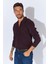 Erkek Bordo Ayaklı Yaka Fermuarlı Pike Örgü Basic Triko 2
