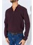 Erkek Bordo Ayaklı Yaka Fermuarlı Pike Örgü Basic Triko 5