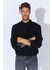 Erkek Siyah Bisiklet Yaka Saç Örgü Triko 3