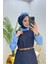 Kadın Kemerli Denim Jile Gömlek Tesettür Takım NMS073 2