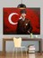 Türk Bayrağı Önünde Atatürk Dekoratif Kanvas - Mdf Ahşap Tablo 1