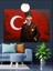 Türk Bayrağı Önünde Atatürk Dekoratif Kanvas - Mdf Ahşap Tablo 2
