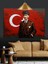 Türk Bayrağı Önünde Atatürk Dekoratif Kanvas - Mdf Ahşap Tablo 3