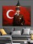 Türk Bayrağı Önünde Atatürk Dekoratif Kanvas - Mdf Ahşap Tablo 4
