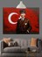 Türk Bayrağı Önünde Atatürk Dekoratif Kanvas - Mdf Ahşap Tablo 5