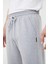 Gri Relaxed Fit Bisiklet Yaka Sweatshirt Düz Paça Erkek Eşofman Takımı 4