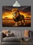 Gün Batımında Aslan Portresi Dekoratif Kanvas - Mdf Ahşap Tablo 5