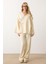 Bağcık Kapamalı Kimono Pantolon Triko Takım Ekru 9364-TK 3