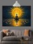 Altın Işıklı Meditasyon Sahnesi Dekoratif Kanvas - Mdf Ahşap Tablo 1