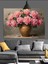 Vazoda Pembe Çiçekler Dekoratif Kanvas - Mdf Ahşap Tablo 4