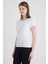 Becky Sıfır Yaka Beyaz Basic Bambu ve Organik Pamuk Kadın Tişört 1