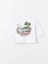 Xsıde Beyaz Bisiklet Yaka Baskılı Kısa Kollu Oversize Kadın Crop 6