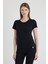 Becky Sıfır Yaka Siyah Basic Bambu ve Organik Pamuk Kadın Tişört 1