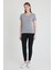 Becky Sıfır Yaka Gri Basic Bambu ve Organik Pamuk Kadın Tişört 4