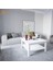 B3CONCEPT Nort Serisi Modern Dekoratif Raflı Kare Salon Orta Sehpa Beyaz 4