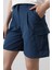 Şort - Indigo Mavi Cepli 4