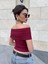 Madonna Yaka Sıfır Kol Bluz Bordo 2
