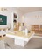 Nort Iı Serisi Modern Dekoratif Kare Salon Orta Sehpa Safir Meşe & Beyaz 7