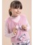 Pembe Kız Çocuk Peluş Yelekli Ekose Desenli Şort Etekli 3lü Takım 21525 5