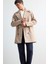 Slim Fit Dar Kesim Astarlı Düğmeli Cepli Kemerli Mevsimlik Baharlık Trençkot D5528AX25AU 5