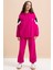 Fuşya Kargo Cepli Kız Çocuk Logolu Ikili Takım 21299 1