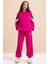 Fuşya Kargo Cepli Kız Çocuk Logolu Ikili Takım 21299 3