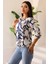 Kadın Uzun Kollu Bisiklet Yaka Desenli Rahat Bluz - Günlük, Şehir Şıklığı (Sınırlı Stok) Kadın Bluz 3