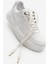 Kadın Sneaker Baskılı Kalın Desenli Taban Spor Ayakkabı Maysa Beyaz 3