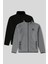 Standart Kalıp Dik Yaka 2li Paket Siyah-Gri Melanj Erkek Polar Sweatshirt - 87992 1