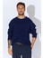 Erkek Lacivert (TRZ050) Bisiklet Yaka Örgülü Triko Kazak 1