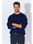 Erkek Lacivert (TRZ050) Bisiklet Yaka Örgülü Triko Kazak 3
