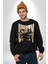 Yapay Zeka Gül Yılan Altın Siyah Gül 3D Erkek Kadın Unisex Dijital Baskılı Siyah Sweatshirt 2
