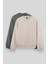 Standart Fit Basic O Yaka 2li Paket Bej-Çağla Erkek Sweatshirt - 88053 1