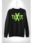 Sokak Sitili Atık Toxic Erkek Kadın Unisex Dijital Baskılı Siyah Sweatshirt 5