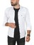 Slim Fit Dar Kesim Pamuklu Spor Gömlek Jakar Kumaş Likralı Gömlek 2500423 2