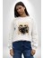Yapay Zeka Gül Yılan Altın Siyah Gül 3D Erkek Kadın Unisex Dijital Baskılı Beyaz Sweatshirt 3