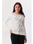 Kadın Gold Puantiyeli Uzun Kol Hırka 23977 Ekru 3