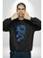Çin Sitili Ejderha Bereket Tanrısı Erkek Kadın Unisex Dijital Baskılı Siyah Sweatshirt 3
