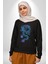 Çin Sitili Ejderha Bereket Tanrısı Erkek Kadın Unisex Dijital Baskılı Siyah Sweatshirt 4