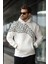 Ekru Baskılı Kapüşonlu Erkek Sweatshirt E7160 1