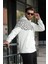 Ekru Baskılı Kapüşonlu Erkek Sweatshirt E7160 2