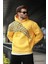 Sarı Baskılı Kapüşonlu Erkek Sweatshirt E7160 1